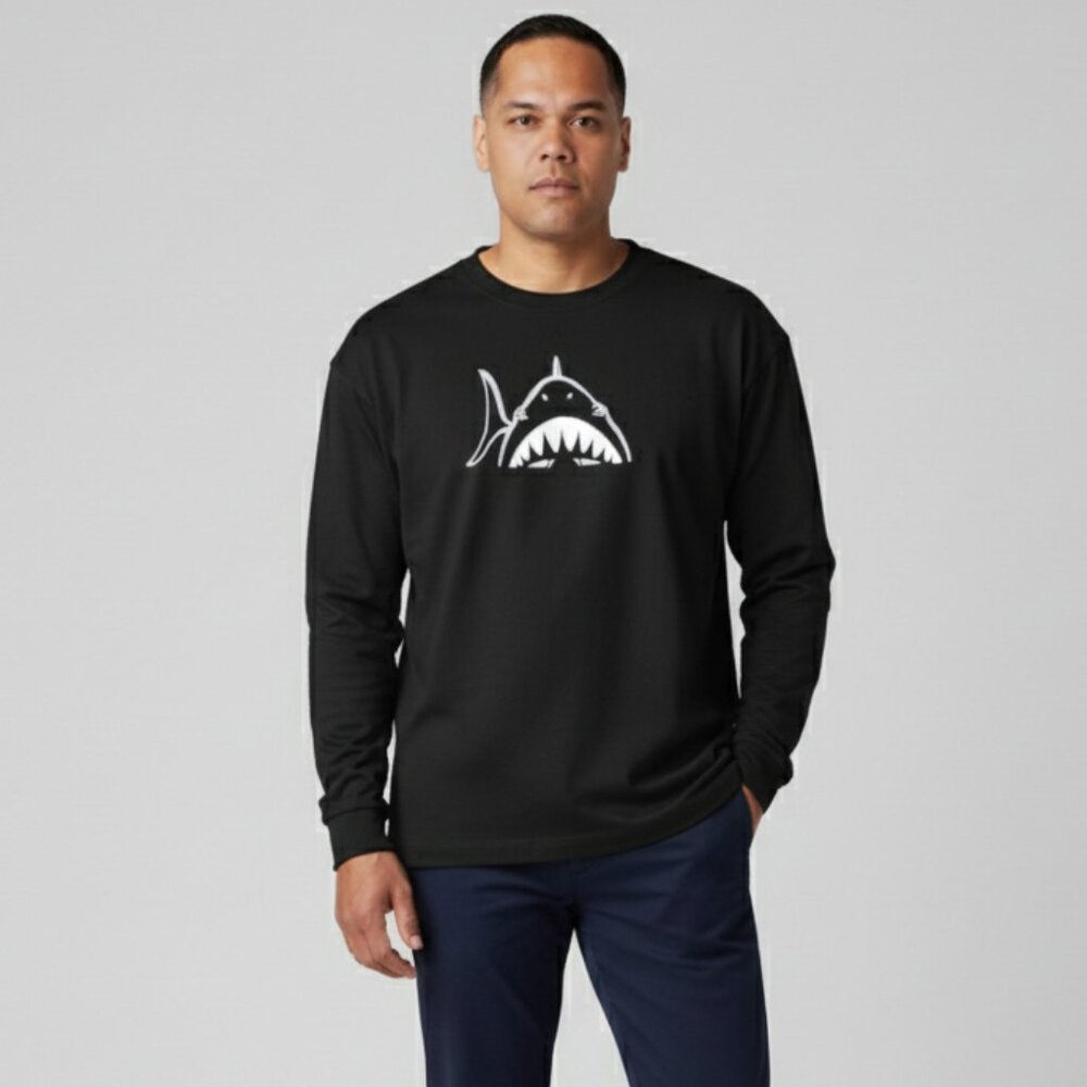 “Bite Me” Shark Reef Aquarium Long Sleeve Spirit Jersey Tee NWOT